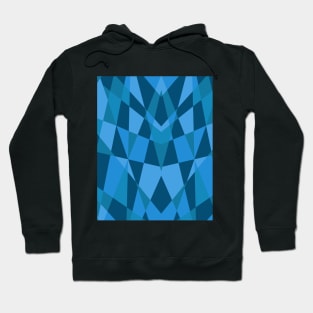 Triangles Geometric Mosaic Pattern Blue Hoodie